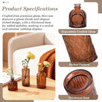 TBWIND 12-Piece Glass Bud Vase Set – Small Caramel Coffee Brown - Image 6