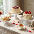 3 Pcs White Metal Cupcake Stand Scalloped Edge Dessert Display Tray by CBBZJY