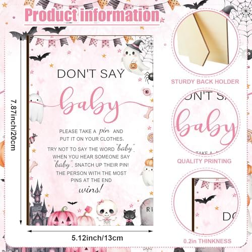Patelai 321 Pcs Baby Shower Games Supplies, Pink Halloween - Image 4