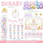 Princess Baby Shower Decorations, 156 PCs – A Little Princess Is On Her Way Party Supplies With Floral Backdrop, Pastel Balloon Garland, Oh Baby Foil Balloons, Mom to be Sash - Image 3