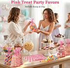 84 Pcs Pink Party Kit, 60 Treat Bags w/Ties,12 Mini Candy Scoops & 12 Tongs - Image 2