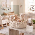 Wenqik Beige Bobo Lace Woven Basket Crochet Basket Nursery Storage by Wenqik