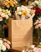 qiqee 100-Packs Large Size Paper Gift Bags with Handles Bulk 13"×10.2"×4.7" Brown Gift Bags Multiple Uses - Image 6
