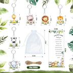 145 Pieces Safari Baby Shower Favors for Guest Wild Animal Ballpoint Pens and Keychains Gifts Bulk Retractable Jungle Baby Shower Pens Gender Reveal Thank You Cards Souvenirs Prizes - Image 3