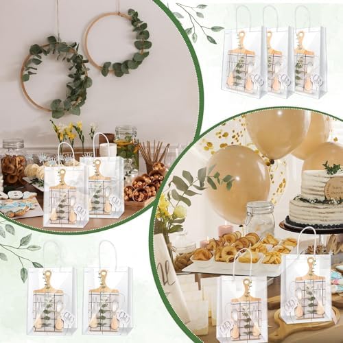 6 Sets Baby Shower Prizes for Game Player for Baby Shower Winners Wedding Bridal Favors with Bamboo Cheese Board Bamboo Spoon Placemats Artificial Eucalyptus Stems Tags Bags for Wedding Bridal Favors - Image 5