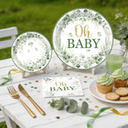 Sage Green Baby Shower Decorations Set,Serves 25 Guests - Image 5