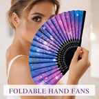 25 Pcs Galaxy Folding Paper Fans Bulk with Organza Bags - Image 4