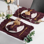 LZY 30 Pack Gauze Cheesecloth Napkins 20x20 Inch Dinner Cloth Napkins, Soft Boho Table Napkins Rustic Wrinkled Cheese Cloth Napkins Bulk for Wedding Party Baby Shower Event Decor (Burgundy) - Image 6