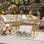 Okllen Glass Card Box with Slot, Large Gold Clear Card Box for Wedding Receptions, Decorative Storage Box with Lock for Baby Shower, Birthday Party, Bridal Shower - Image 6