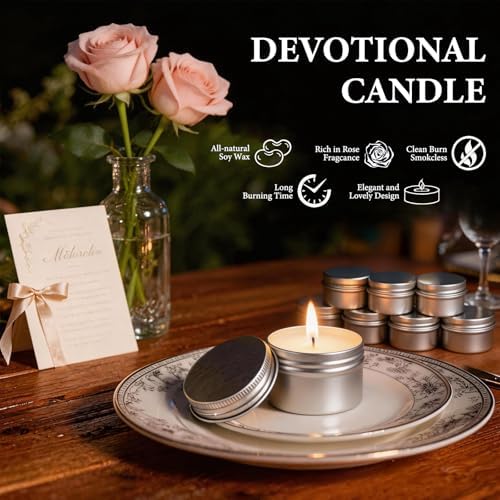 50 Pcs 2 Oz Mini Rose Scented Soy Candle Set,Wedding Favors for Guests Bulk 50,The Quantity of Multiple Sets Meets Your Needs for Wedding and Party Gifts and Party Favors. - Image 3
