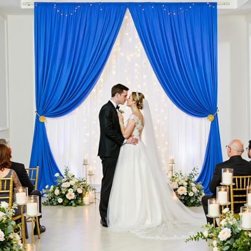 20ft x 8ft Wrinkle Free Royal Blue Backdrop Curtain for Parties, 4 Panels 5×8ft Silky Polyester Blue Photo Backdrop Drapes for Boss Baby Birthday Party Wedding Photography Background - Image 6