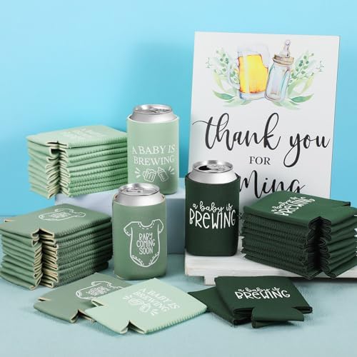 SiliFine 37 Pcs A Baby is Brewing Can Coolers Baby Shower Party Favors - Image 4