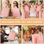 PerKoop 40 Pack Thank You Gift Bags with Handles 4 Sizes Kraft Gift Bags Recyclable Dessert Shopping Sacks for Mother's Day Wedding Graduation Bridesmaid Baby Shower Birthday Housewarming(Pink) - Image 4