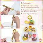 6 Sets of 3 Tier Tea Party Cupcake Stand, White Plastic Cupcake Dessert Plates Square Display Trays for Cake Fruit Candy Display Tower for Wedding Birthday Baby Shower Decorations - Image 4