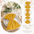 60Pack Mustard Yellow Cheesecloth Napkins Rustic Boho Gauze Napkins 20"x20" - Image 5