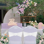 White Chair Sashes 60 Pack Spandex Sashes for Chairs Universal Chair Sashes Bands with Heart Buckle Slider for Wedding Banquet Party Decorations - Image 6