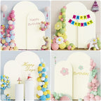 Wokceer Arch Backdrop Cover 7.2FT, 6FT Ivory Arch Covers Stretchy Backdrop - Image 5