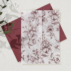 UNIQOOO 50 Pack Pre-Folded Burgundy Floral Vellum Jackets&UNIQOOO Wax Seal Stickers - 3D Magnolia - Image 3