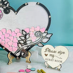 Personalized Wedding Guest Book Alternative Frame, Heart Guest Book Drop Box, Bride and Groom Customized Wooden Sign, Heart Guest Book Dropbox, Unique Reception & Quinceañera Guest Book Ideas - Image 3