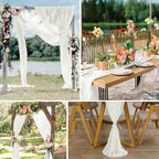 10 Pack 10ft White Chiffon Table Runners Wedding Table Runner Sheer Romantic Tulle Table Runner for Christmas Wedding Bridal Tea Party Baby Shower Birthday Party Table Decorations(120 x 12 in) - Image 6