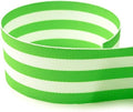 USA | American Made 5/8" Lime Green & White Taffy Striped Grosgrain Ribbon - 100 Yards by TheRibbonFactory%C2%AE