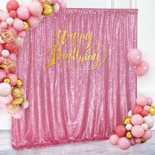 Blush Pink Sequin Backdrop Glitter Backdrop Curtains 10ft x 10ft Glitter Background for Party Baby Shower Wedding Decorations - Image 5