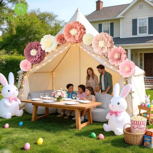 Alecono 9 Pcs Giant Paper Flowers Decorations for Wall (24", 20", 14") - Image 7