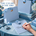 Feifeiya 30 Pcs Small Dusty Blue Gift Bags with Ribbon Handle - Image 5