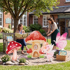 4 Pcs 23.6 Inch Large Fairy Theme Cardboard with Stand and 20 Butterfly Cutout, Prop up Mushroom Butterfly Fairy Yard Signs Decoration for Forest Wonderland Garden Fairytale Photo Prop - Image 6