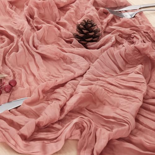 20 Pack Dusty Pink Cheesecloth Table Runner 120 Inch Boho Wedding Decor - Image 5