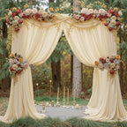10ft x 10ft Champagne Backdrop Curtains, Wrinkle-Free Sheer Chiffon Fabric Photo Backdrop Drapes for Wedding Arch Party Ceremony Stage Photography Decorations - Image 2