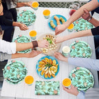 Pickmesh 250 Pcs Hawaiian Paper Plates Napkins Cups Set, Luau Party Plates - Image 5