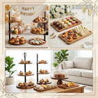 Arttown Acacia Wood Cake Stand Dessert Table Display Set of 5 - Image 6