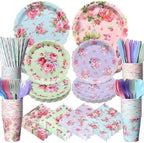 450 Pcs Tableware Set, Serve 50, Vintage Color, Vintage Floral by Unknown