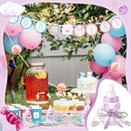 Nuenen 48 Pcs Baby Shower Milk Bottles with Ribbon Plastic Bear Candy Bottles Baby Shower Favors Gender Reveal Wedding Birthday Party Decorations (Purple) - Image 6