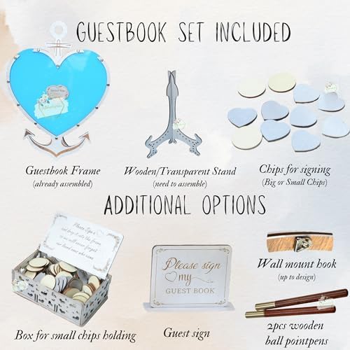 Wedding Guest Book Alternative Drop Box Frame - Anchor Nautical Beach Wood - Image 5