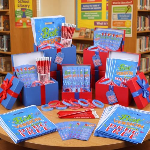 200 Pcs Drug Free Awareness Assorted Items Bulk, Red Ribbon Week Gift Favor - Image 3