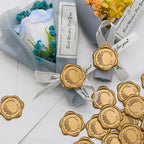 SWANGSA 200 Pack Letter C Wax Seal Stickers, Antique Gold Botanical Leaves Initial Alphabet Self-Adhesive Wax Stickers for Wedding Party Invitation Envelope - Image 5