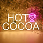 Planzo Hot Cocoa LED Neon Sign Light Cup Chocolate Bar Shop Wall Decor USB by Planzo