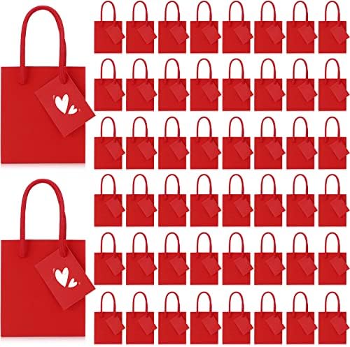 Zhehao 50 Pack Mini Gift Bags Bulk with Handles and Tags,Red by Zhehao