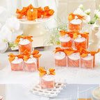 ACITHGL 30 Sets Fully Assembled Small Bubble Candle Party Favors for Guests Bulk Bridal Showers Favors Candles with Stylish Ribbons Thank You Cards Gifts (Orange) - Image 4
