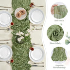6 Pack Sage Green Cheesecloth Table Runner 35×120Inch Fall Boho Home Decor - Image 3