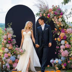 Black Arch Backdrop Cover 7.2FT 6FT Spandex Arch Covers Stretchy Backdrop Set of 2, Double-Layer Wrinkle Free Wedding Arch Stand Cover Party Backdrop Curtains for Baby Shower Birthday Party Decoration - Image 2