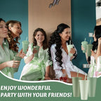 Skylety 36 Pcs Sage Green Plastic Cups with Lids and Straws 24 oz - Image 5