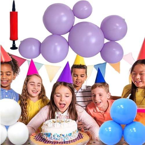 Reusable Inflatable Balloon Garland Arch Kit, 3/7 PCS Reusable Balloon Garland, Linked Pvc Balloons with Elastic Bands, One-Step, Effortless, Long-Lasting (7-Ball Purple) by Unknown