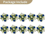 NUPTIO Small Wreath for Table Centerpieces, 9.05 Inch, Royal Blue & White - Image 6