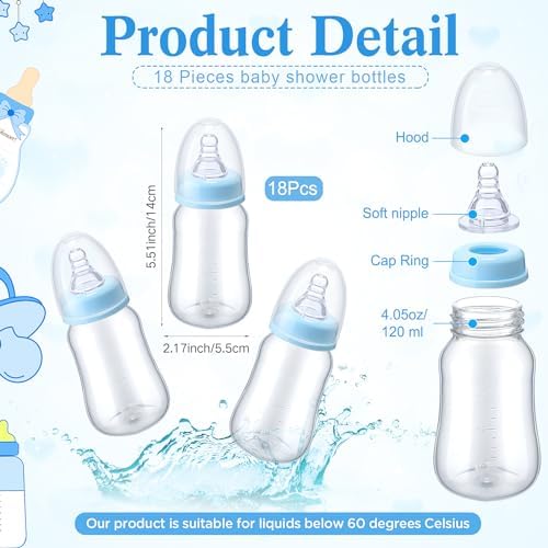 Roowest Bottle Chug Baby Shower Games Favors, Blue, Bear - Image 3