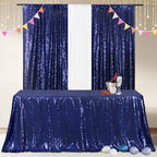 Poise3EHome Navy Blue Sequin Tablecloth 60×120 Inch Rectangle Sparkly Fabric Table Cover Overlay for Birthday Wedding Party Christmas Holiday Baby Shower Decoration - Image 4