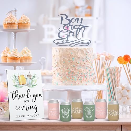 SiliFine 37 Pcs a Baby Is Brewing Can Coolers Baby Shower Party Favors - Image 6