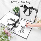 QIELSER Large Black and White Gift Bags with Handles and Ribbon, 12.5x4.5x10 Inch Paper Bags with Tissue Paper for Wedding, Bridesmaid, Baby Shower, Birthday, Holiday Party Gifts (24) - Image 5